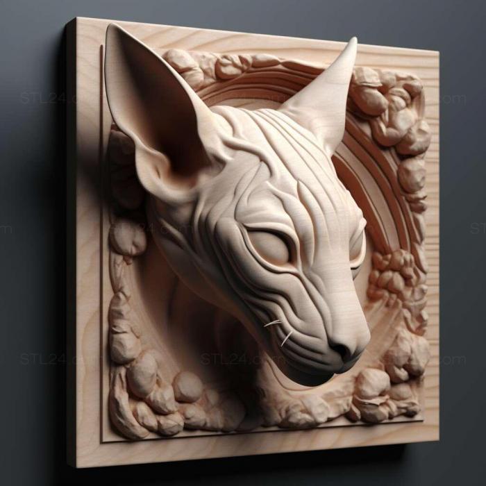 Nature and animals (st Sphynx cat 1, NATURE_3853) 3D models for cnc